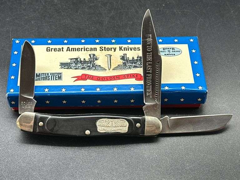 Boker USA "The Golden Spike" Pocket Knife with Box image