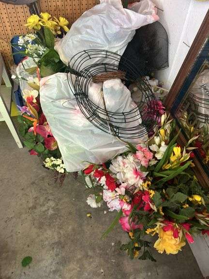 Artificial Flowers, Wire Wreath Forms, and Decorative Fabric image