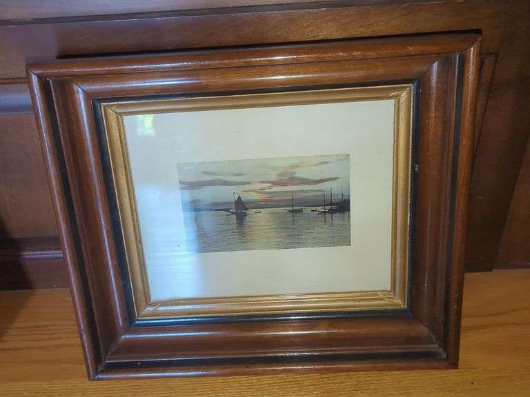Framed 1903 Lamson Studio Print - Sailing Scene image