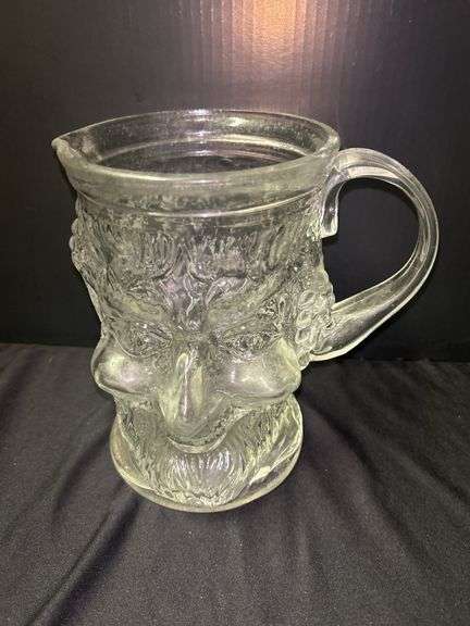 Figural Glass Pitcher with Face image