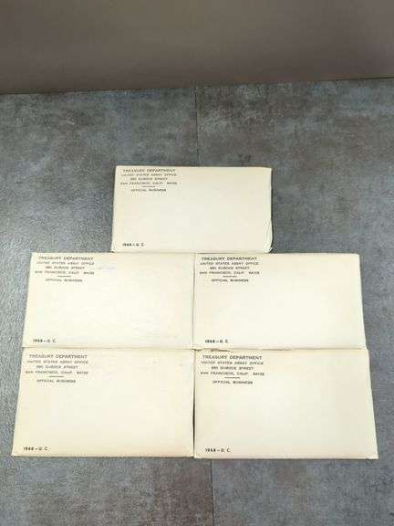 1968 U.S. Mint Uncirculated Coin Sets with Original Mailing Envelopes image