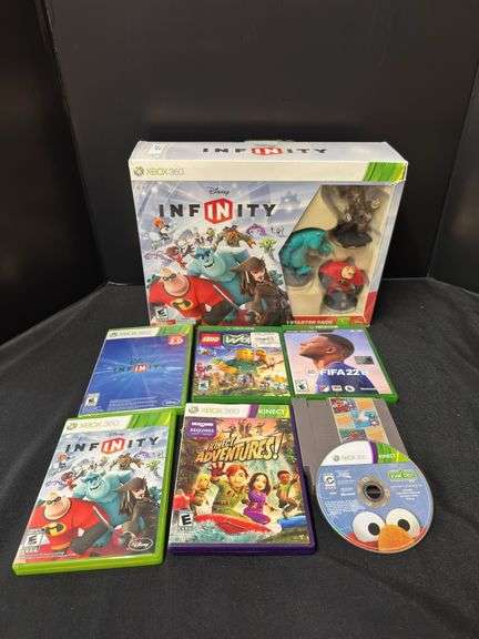 Xbox Games Lot: Disney Infinity, FIFA 22, LEGO Worlds, Kinect Adventures, Duck Hunt, Sesame Street image
