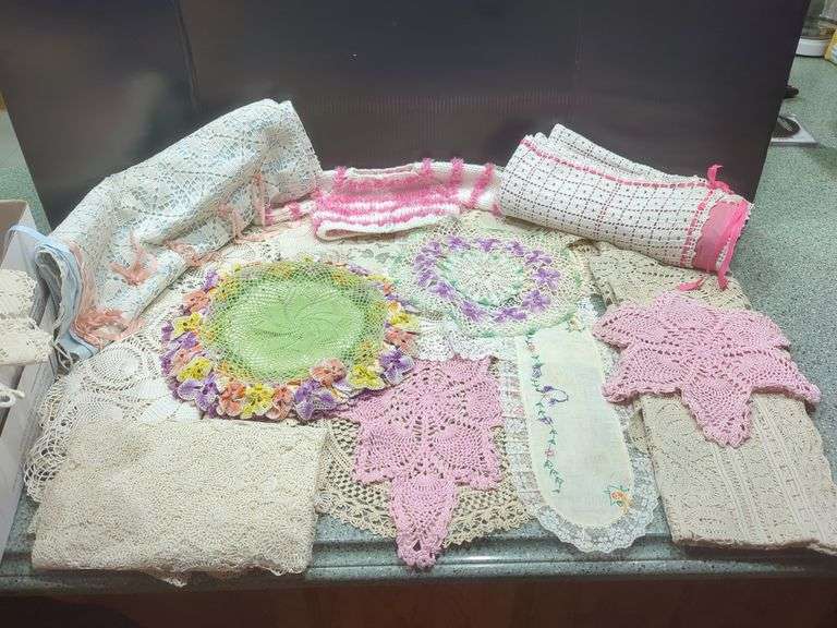 Collection of Crocheted and Embroidered Textiles image