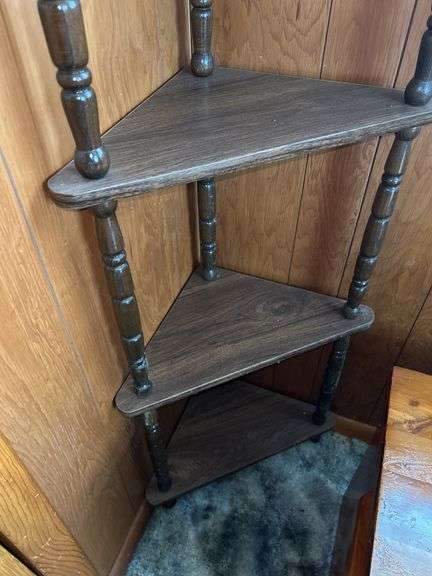 Wood Corner Shelf Unit