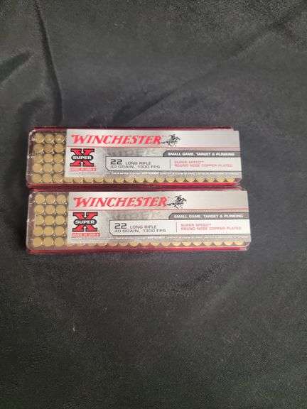 WINCHESTER SUPER X LR 22 LR 100 RDS TWO BRAND NEW BOXES image