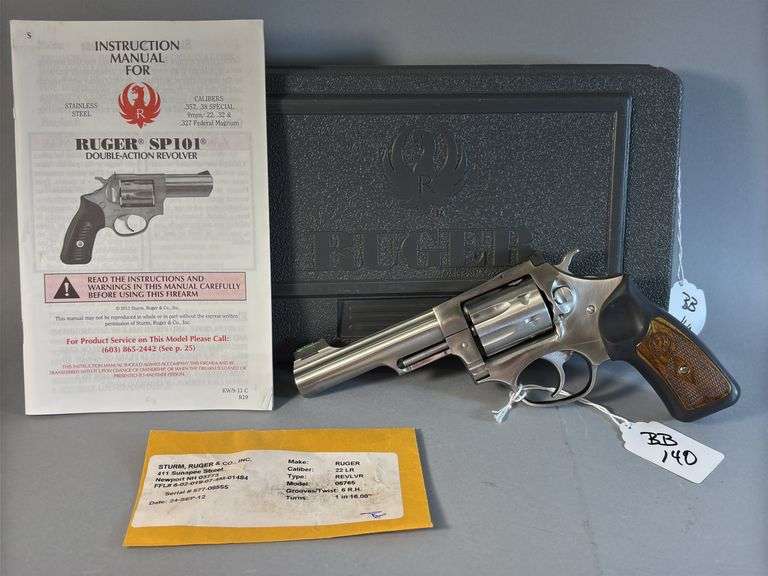 Ruger SP101 .22 LR Revolver with Case and Manual image