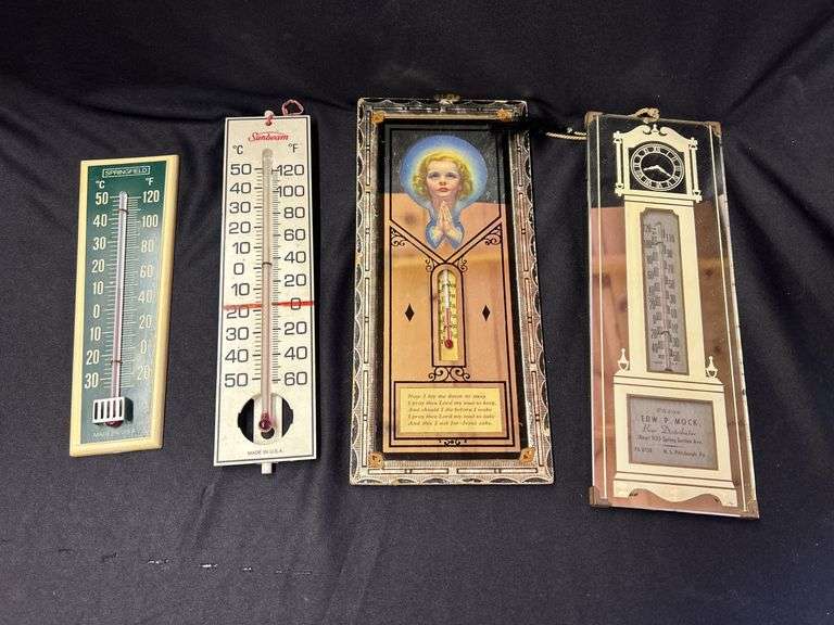 Group of 4 Advertising Thermometers image