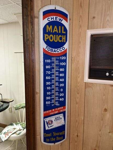 Mail Pouch Tobacco Thermometer Advertising Sign image