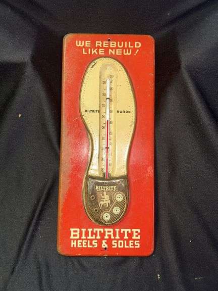 BiltRite Heels & Soles Thermometer Advertising Sign image