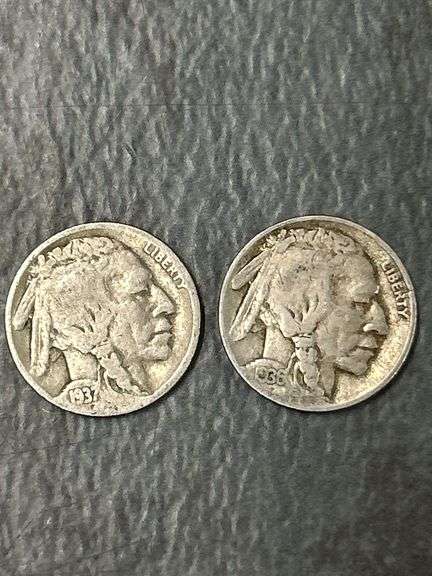 1936 & 1937 Buffalo Nickel Set image