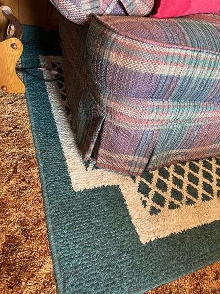 Broyhill Plaid Sofa with Pillows