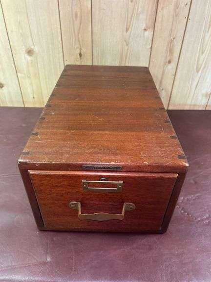 Wooden  Index Card File Cabinet image