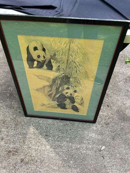 Framed Panda Print Signed Bierly image