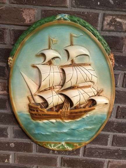 Nautical Tall Ship Raised Relief Wall Plaque image