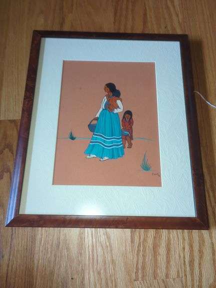 Genni Powers Cherokee 'Mother's Helper' Framed Acrylic Painting image