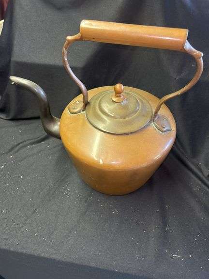 Copper Tea Kettle with Wooden Handle image