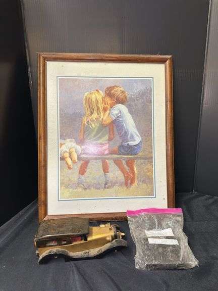 Framed Print, Toy Car, and Two Door Latch Sets image