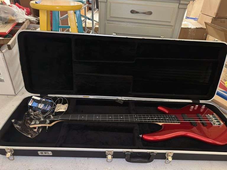 Red SR Bass Guitar with Hard Case and Accessories image