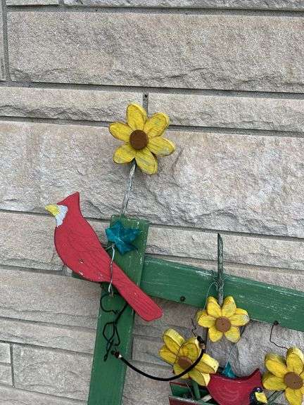 Handmade Garden Decorations: Mushroom Statue and Cardinal Flower Display