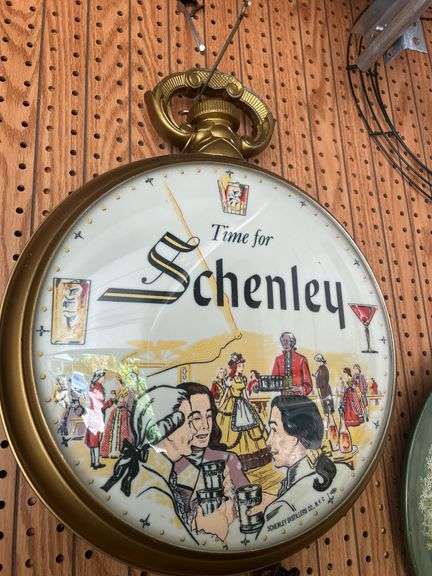 Schenley Whiskey Lighted Advertising Clock image