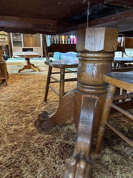 Oak Dining Table with Six Chairs