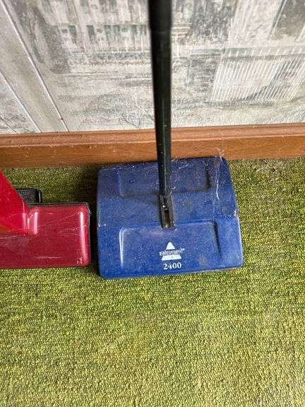 Bissell Powerlifter Swivel Lift-Off Pet Vacuum, Eureka Superbroom Brush Up, and Bissell 2400 Carpet Sweeper