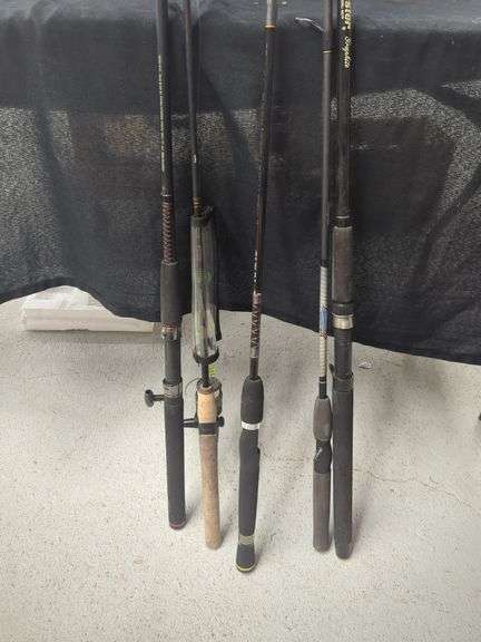 Lot of 5 Assorted Fishing Rods, Various Brands and Lengths image
