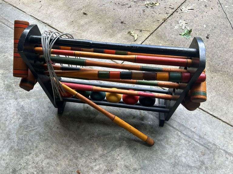 Wooden Croquet Set with Stand image