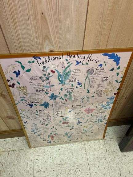 Framed Traditional Healing Herbs Print image