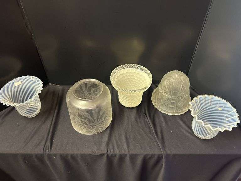 Assorted Glass Lamp Shades - Set of 5 image