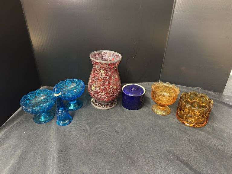 Assorted Decorative Glassware - Bowls, Vase and More image