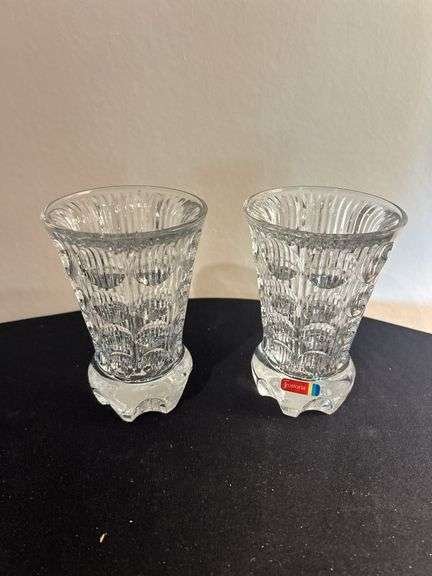 Fostoria Clear Glass Vases - Pair image