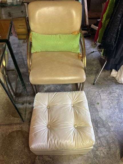 Modern Style Armchair with Ottoman image