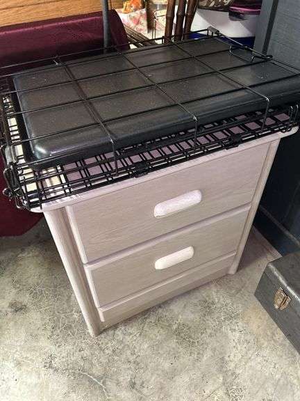 Black Wire Dog Crate and Nightstand image