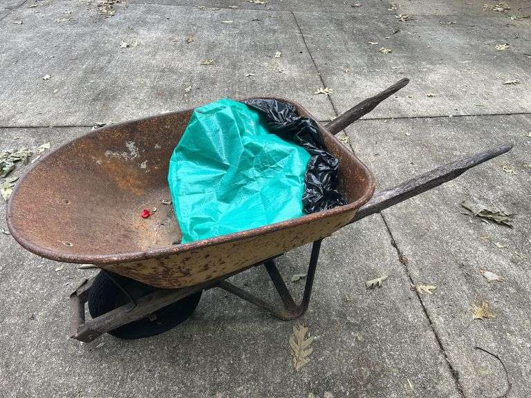 Wheelbarrow with Flat Tire image