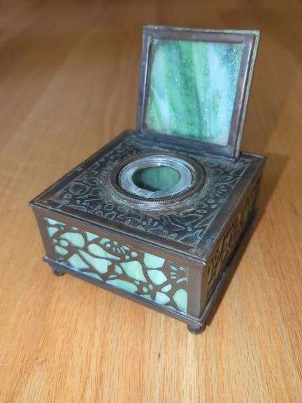 Revere Green Stained Glass Inkwell image