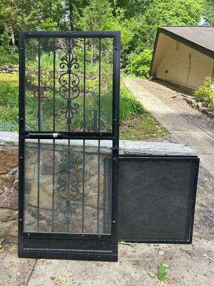 Decorative Iron Security Door with Screen image