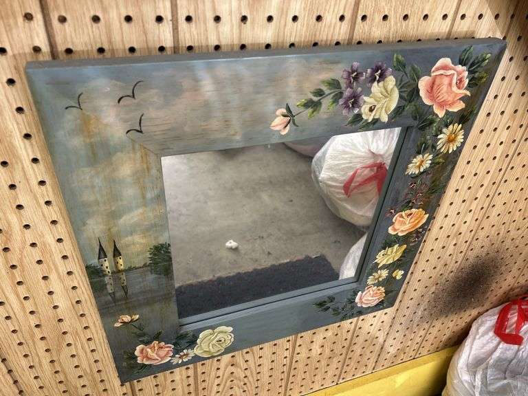 Decorative Mirror with Floral and Landscape Motif image