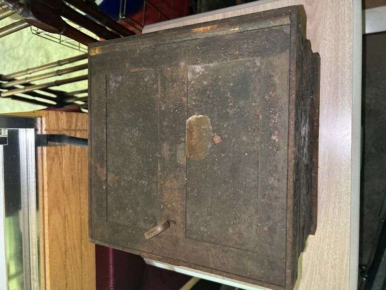 Old Iron Safe Box with Key image