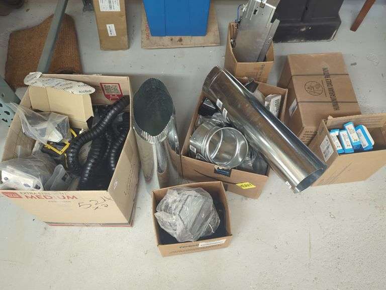Mixed Lot of Metal Ducting, Seals, and Electrical Conduit image