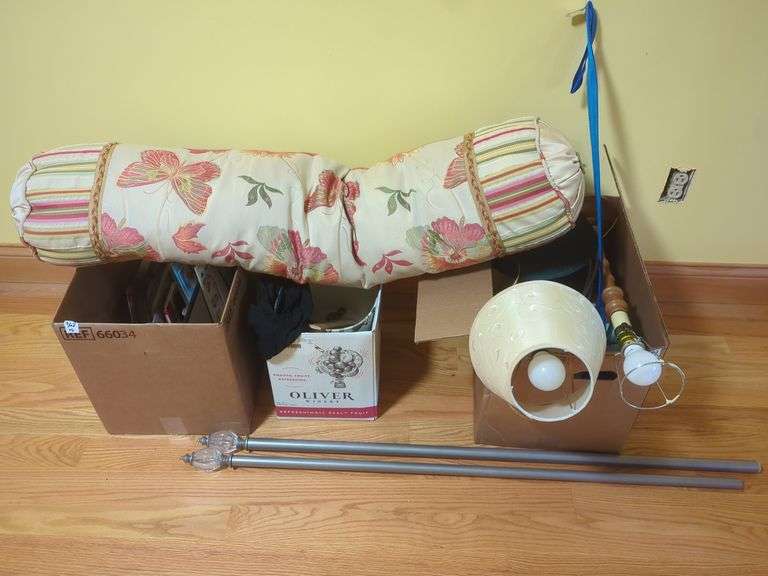 Mixed Household Items: Décor, Books, Lamps, and More image