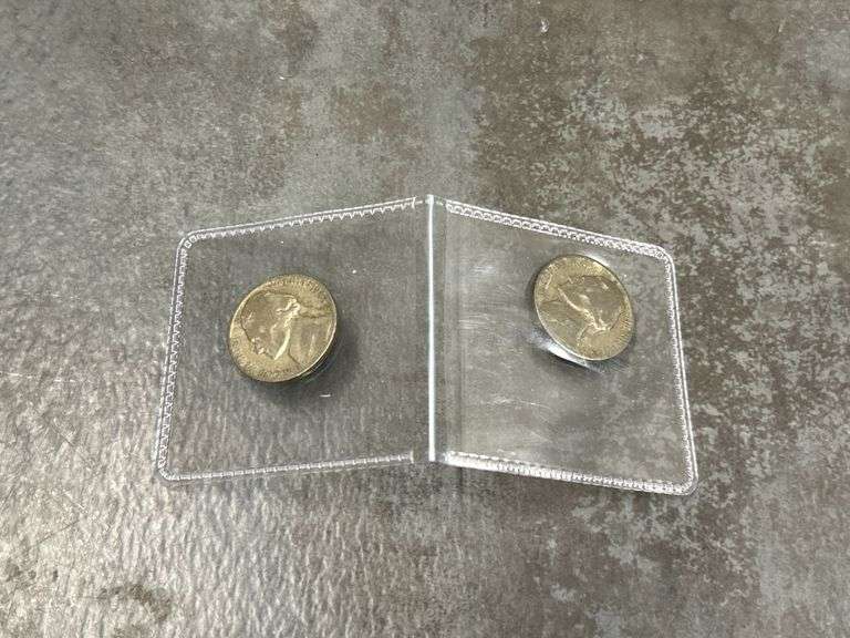 Two 1943-P Jefferson Silver War Nickels image