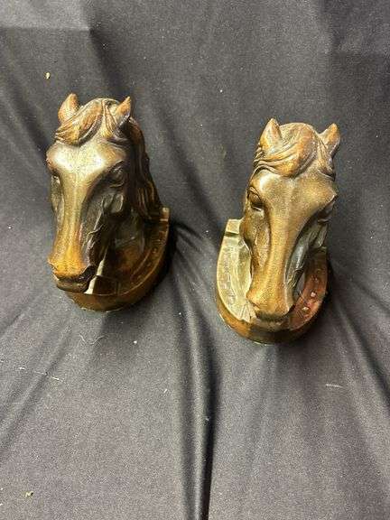 Pair of Decorative Metal Horse Head Bookends image