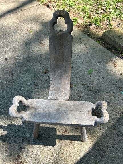 Hand-Carved Wooden Birthing Chair image
