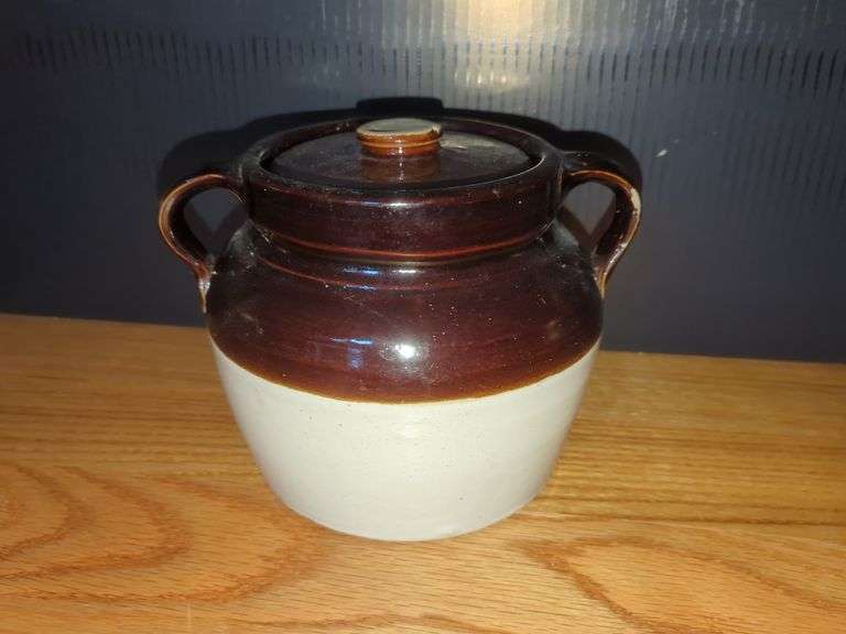 Two-Tone Stoneware Jar with Lid image