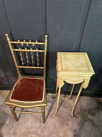 Gilded Chair and Plant Stand image