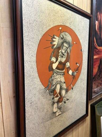 Framed Native American Dancer Print image
