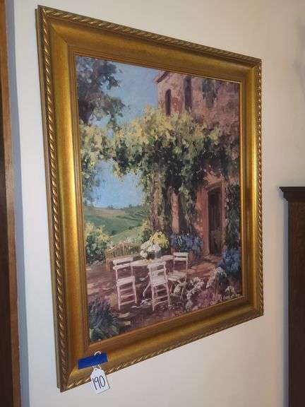 Framed Impressionist Style Landscape Painting Signed Alayn Stevens image