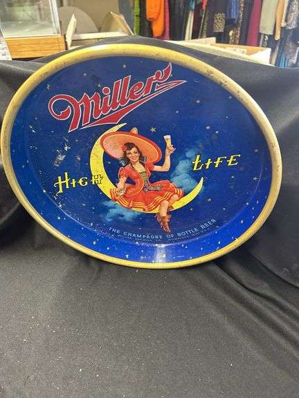 Miller High Life Girl on the Moon Serving Tray image