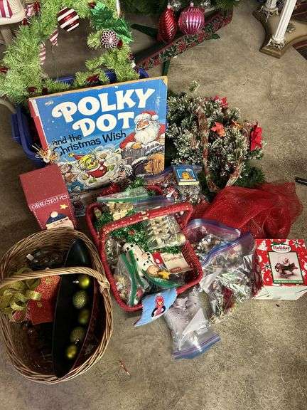 Christmas Decoration Lot with Ornaments, Wreaths, and More image